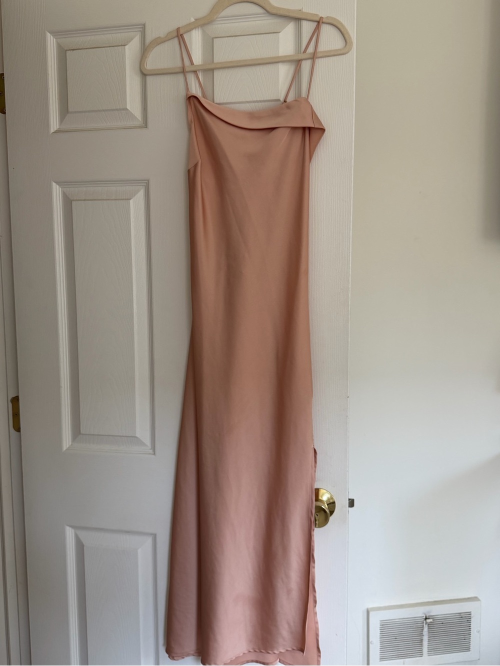 Astr The Label Blush Pink Satin Maxi Slip Dress